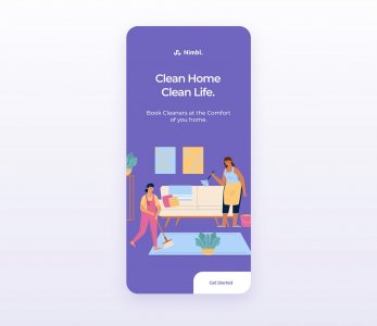 Home Cleaning App for Adobe XD