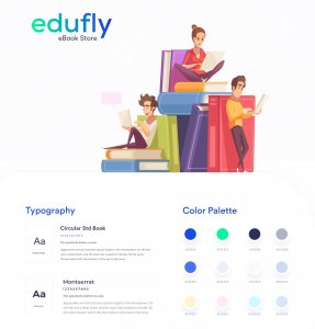 Edufly - Online eBook Store UI Kit for Adobe XD