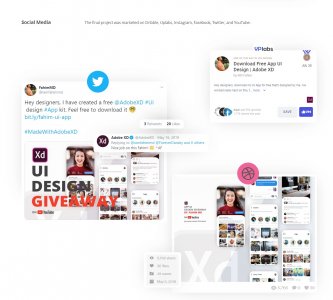 Social Free UI Kit for Adobe XD
