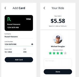 Roxio - Free Taxi App for Adobe Xd