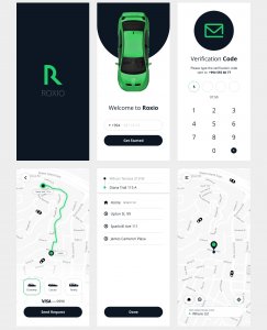Roxio - Free Taxi App for Adobe Xd