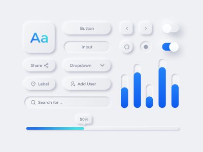 Neumorphism UI Elements for Sketch