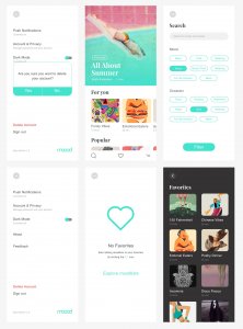 Moood Music App UI Kit for Adobe XD