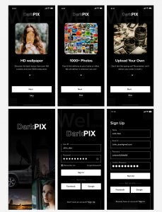 DarkPIX UI Kit for Adobe XD