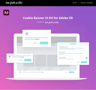 Cookie Banner UI Kit for Adobe XD