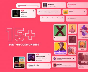 Music App UI Kit for Adobe XD