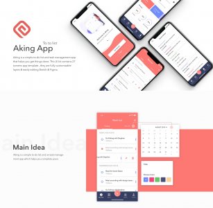 Aking To-Do List App Free UI Kit