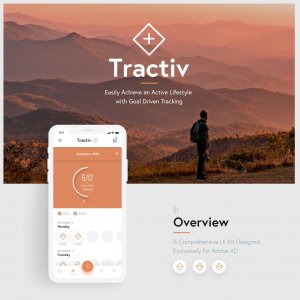Tractiv Free UI Kit for Adobe XD