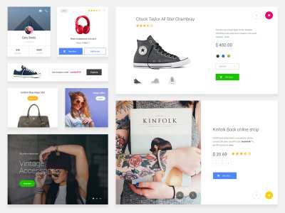 eCommerce Cards Free Sketch UI Kit