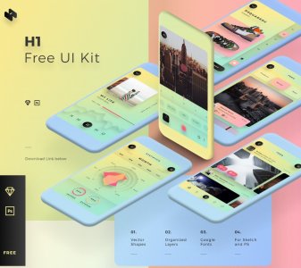 H1 Free Mobile UI Kit