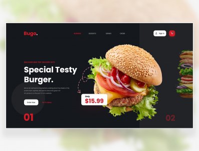 Bugo.- Restaurant Web UI Concept