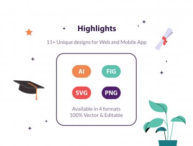 Education & Online Learning Illustration Kit (Free)