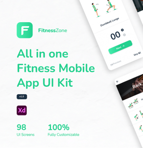 All in one Fitness Mobile App UI Kit