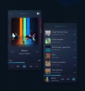 Trix Dark Blue UI kit PSD