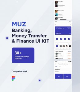 Muz Banking App UI Kit for Finance and Money Transfer Kit