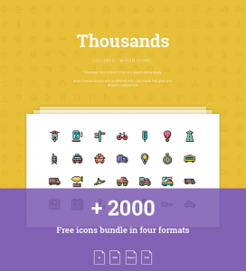 2000+ Free Thousands icons bundle - Colored and wired