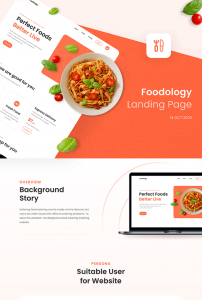 (Freebies) Foodology Website Landing Page UI Kit