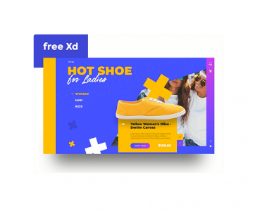 Freebie Time: Footware Shop FREE XD Template