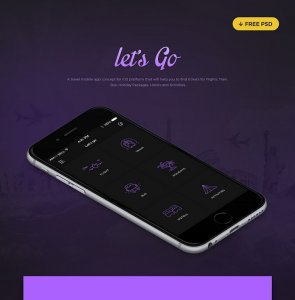 Let's Go Travel App - Free PSD