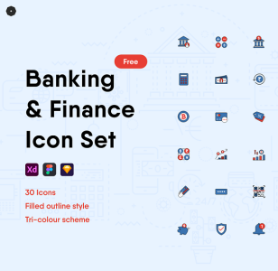 Free Banking and Finance Icon Set 30 High Quality Icons for Banking and Finance Applications